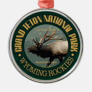 Großartiger Teton Nationalpark (Elche) Ornament Aus Metall