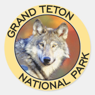 Großartiger Teton Nationalpark Runder Aufkleber