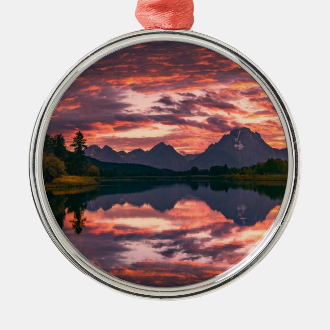Großartiger Teton Nationalpark, Wyoming Ornament Aus Metall (Vorne)