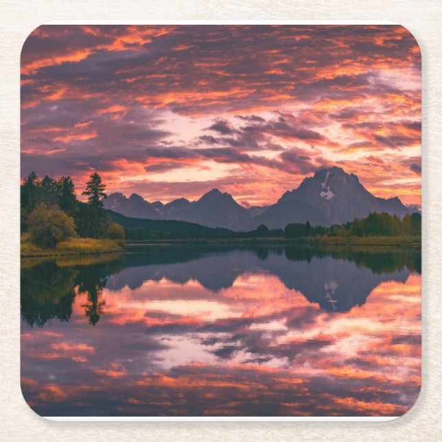 Großartiger Teton Nationalpark, Wyoming Rechteckiger Pappuntersetzer (Vorderseite)