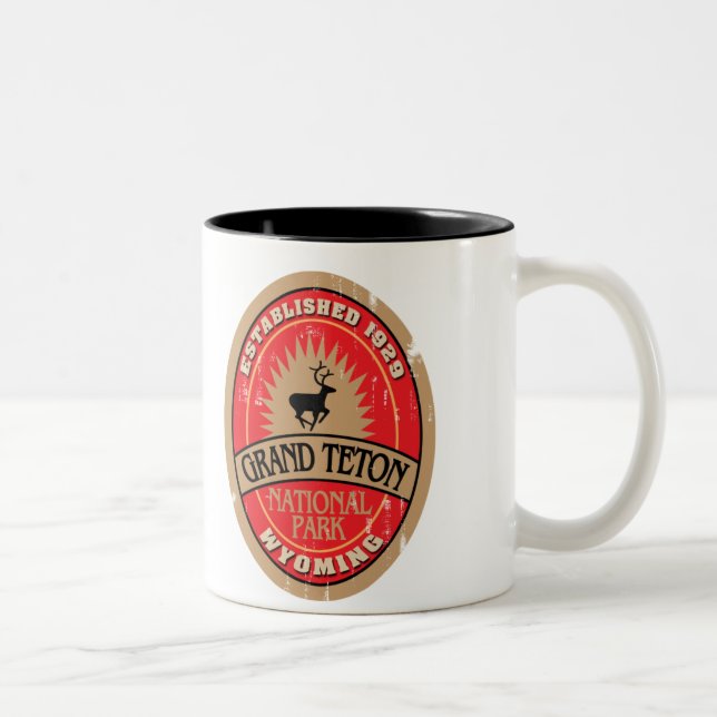 Großartiger Teton Nationalpark Zweifarbige Tasse (Rechts)