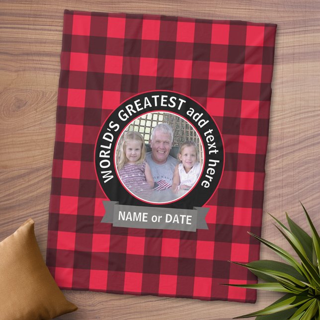 Großartiger Vater Großoper-Vorlage für benutzerdef Fleecedecke (Personalized Fleece Blanket - Add Photos and Text)