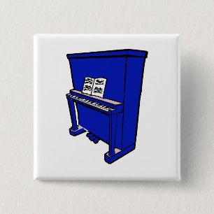 großartiges blaues aufrechtes Klavier mit Button