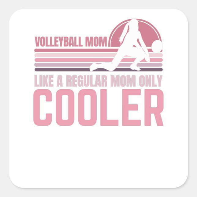 Großartiges Geschenk für Volleyball-Mama am Strand Quadratischer Aufkleber (Vorderseite)