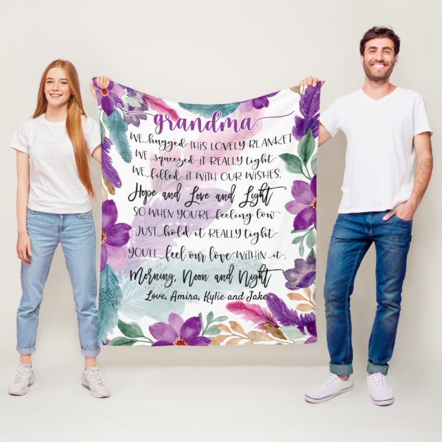 Großartiges Geschenk, maßgeschneiderte Großmutter- Fleecedecke (Beispiel)