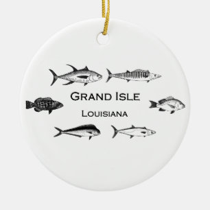 Großartiges Insel-Louisiana-Tiefsee-Fischen Keramik Ornament