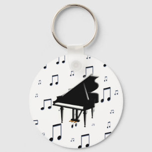 Großartiges Klavier und Musiknoten Schlüsselanhänger