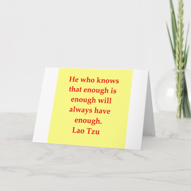 großartiges Lao Tzu Zitat Karte (Vorderseite)