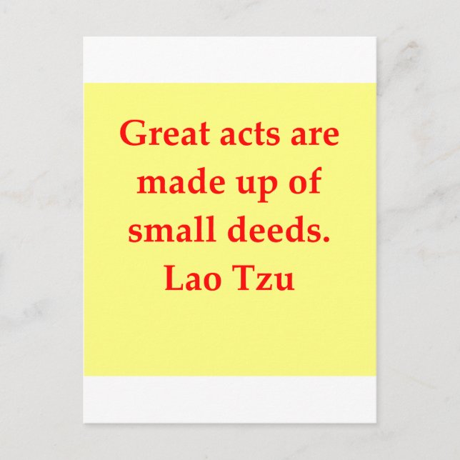 großartiges Lao Tzu Zitat Postkarte (Vorderseite)