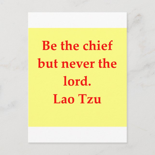 großartiges Lao Tzu Zitat Postkarte (Vorderseite)