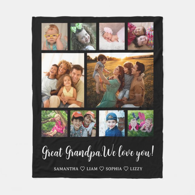 Großartiges Opfergeschenk Großkinder 10 FotoCollag Fleecedecke (Vorderseite)