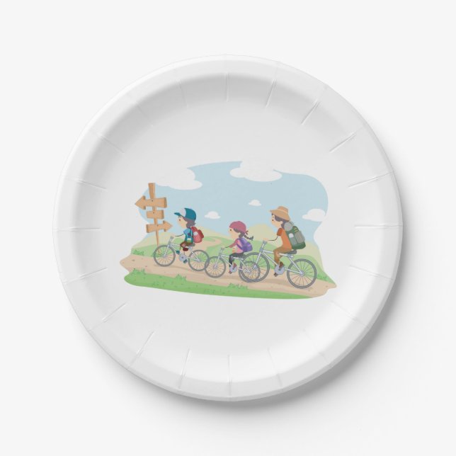 Großartiges Outdoor-Radfahren Pappteller (Vorderseite)