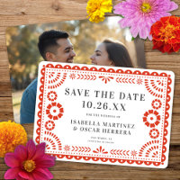 Großartiges Papel Picado Foto Warm Red Wedding