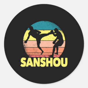 Großartiges Sanshou-Design Chinesisches Kickboxen Runder Aufkleber
