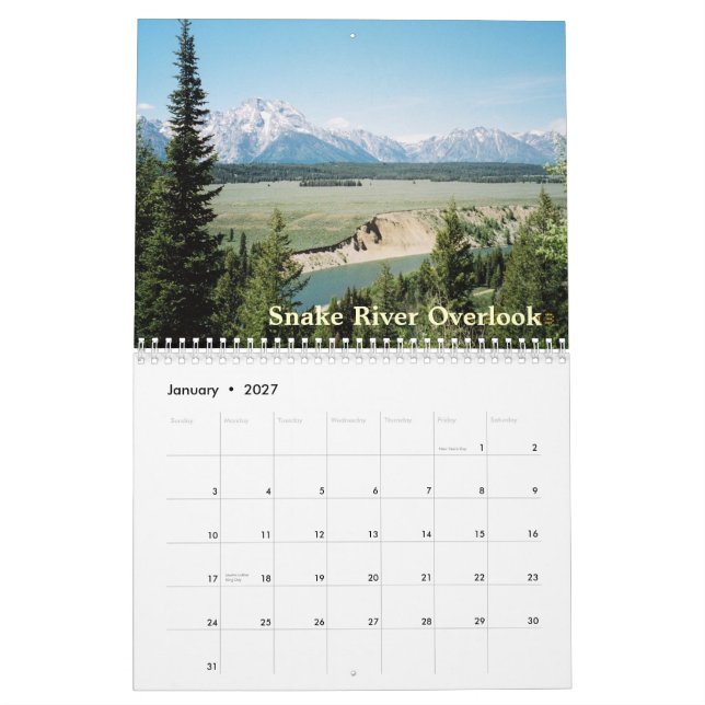 Großartiges Tetons von Kalender Yellowstone 2015 (Jan 2027)