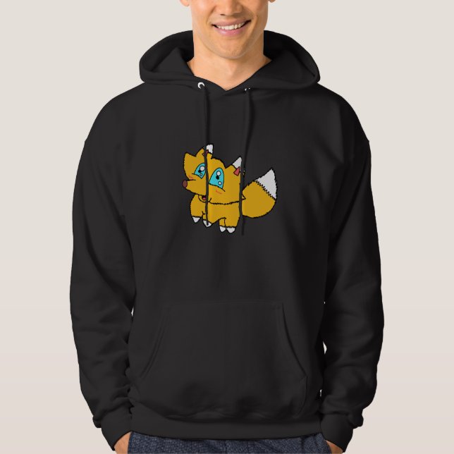 Großäugiger Cartoon-Fuchs Hoodie (Vorderseite)
