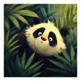 Großäugiger Panda Laub Blick Fotodruck