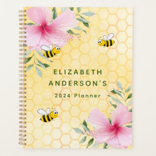 Großbienen, gelbe Honigwabengarten Garten 2024 Planer