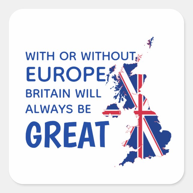GROSSBRITANNIEN BREXIT EUROPA QUADRATISCHER AUFKLEBER (Vorderseite)