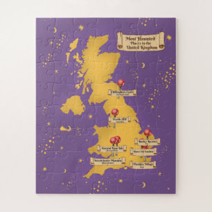Großbritannien Die Spuk Orte Karte.