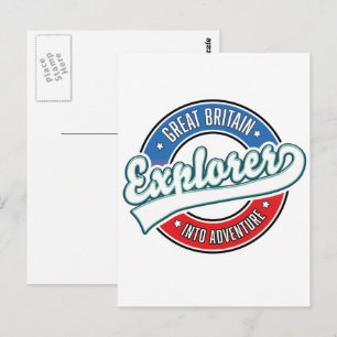 Großbritannien Explorer ins Abenteuerlogo Postkarte