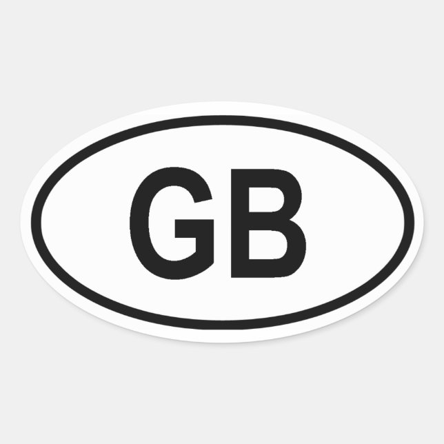 Großbritannien "GB" Ovaler Aufkleber (Vorderseite)