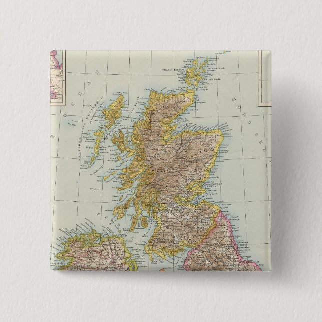 Grossbritannien, Irland - Karte des Vereinigten Kö Button (Vorderseite)