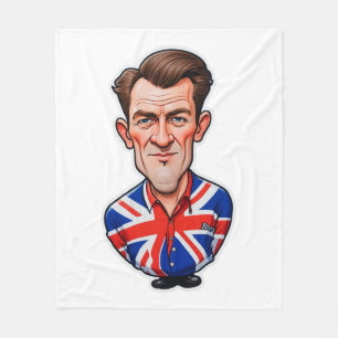 Großbritannien Männerkarikatur mit Flagge der Unio Fleecedecke