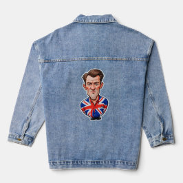 Großbritannien Männerkarikatur mit Flagge der Unio Jeansjacke