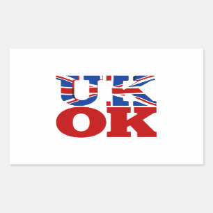GROSSBRITANNIEN-O.K.! Verbessern Sie zusammen Rechteckiger Aufkleber
