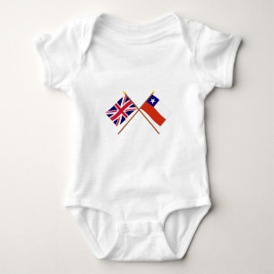 Großbritannien und Chile gekreuzte Flaggen Baby Strampler