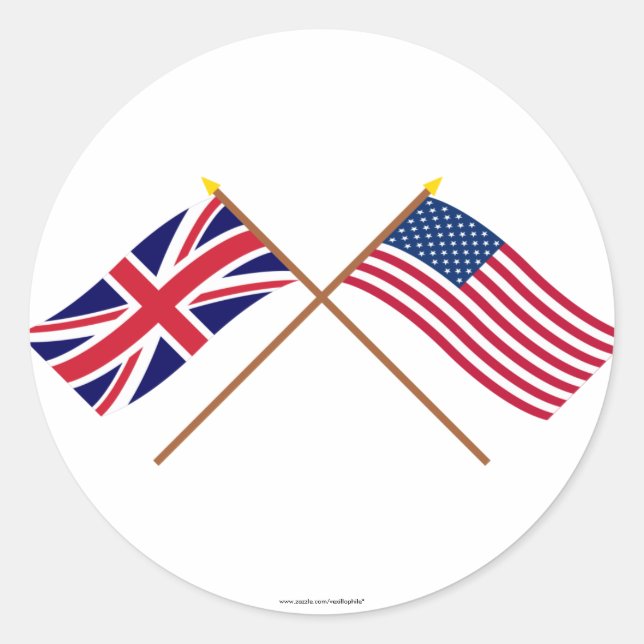 Großbritannien und die Vereinigten Staaten überque Runder Aufkleber (Vorderseite)
