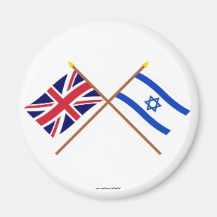Großbritannien und Israel gekreuzte Flaggen Magnet