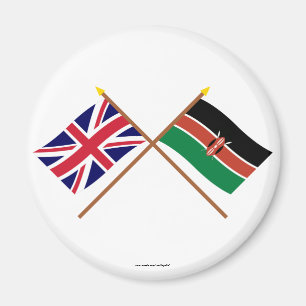 Großbritannien und Kenia gekreuzte Flaggen Magnet