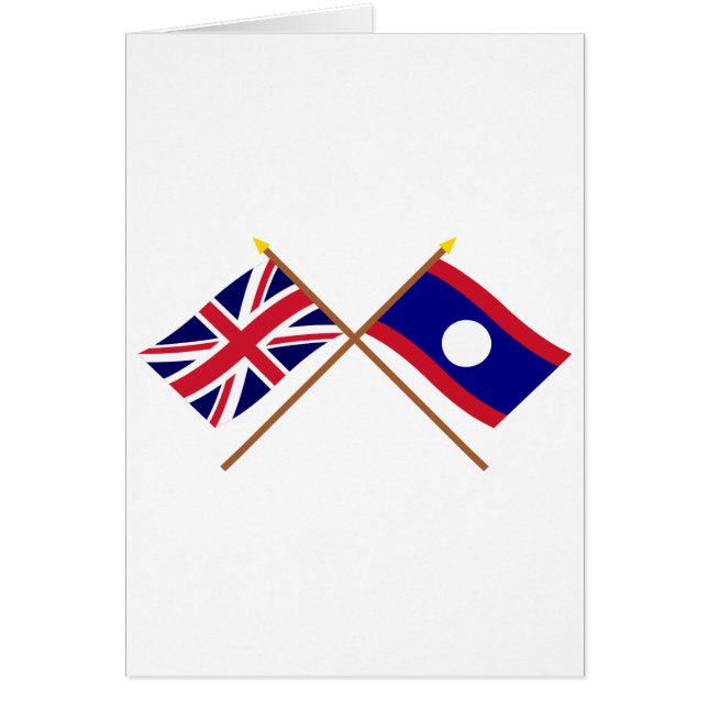 Großbritannien und Laos gekreuzte Flaggen (Vorne)