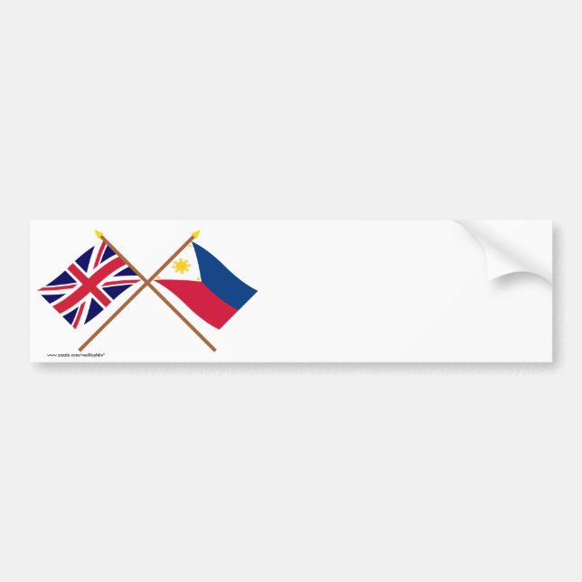 Großbritannien und Philippinen gekreuzte Flaggen Autoaufkleber (Vorne)