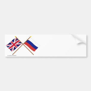 Großbritannien und Russland gekreuzte Flaggen Autoaufkleber