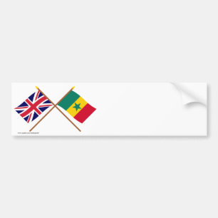 Großbritannien und Senegal gekreuzte Flaggen Autoaufkleber