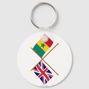 Großbritannien und Senegal gekreuzte Flaggen Schlüsselanhänger