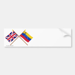 Großbritannien und Venezuela gekreuzte Flaggen Autoaufkleber