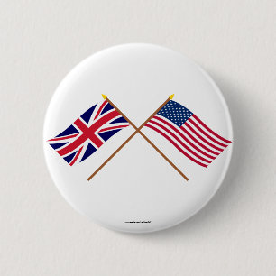 Großbritannien und Vereinigte Staaten gekreuzte Button