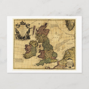 GroßbritannienPanoramabalkarte Großbritannien Postkarte