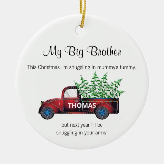 Großbruder Weihnachten aus dem Bubstapler lustig Keramik Ornament (Vorne)