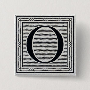 Großbuchstabe "O" Holzschnitt Initiale Button