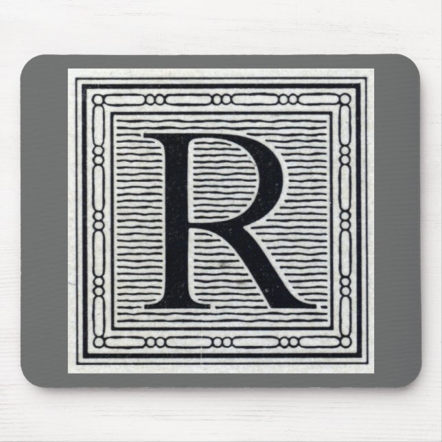 Großbuchstabe "R" Holzschnitt Initiale Mousepad (Vorne)