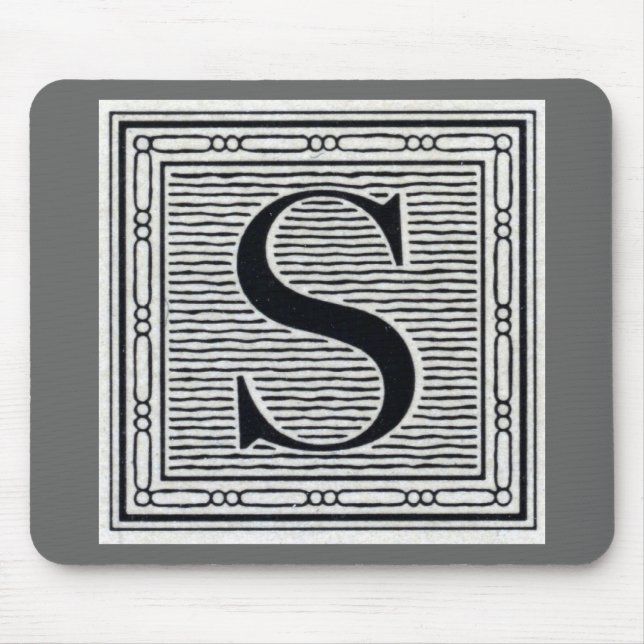 Großbuchstabe "S" Holzschnitt Initiale Mousepad (Vorne)