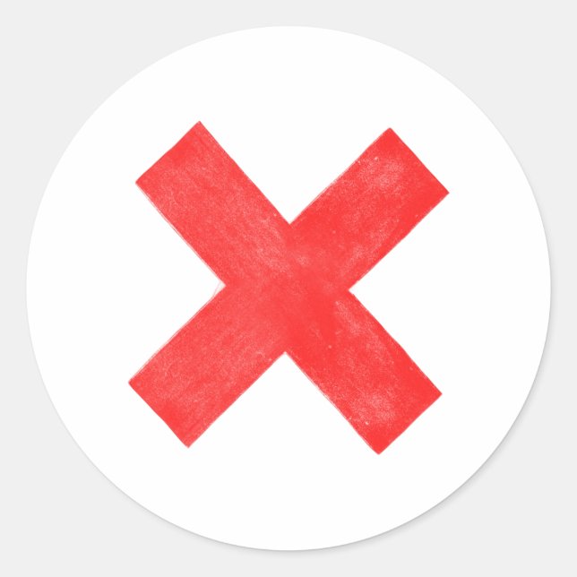 Großbuchstabe x runder aufkleber (Vorderseite)