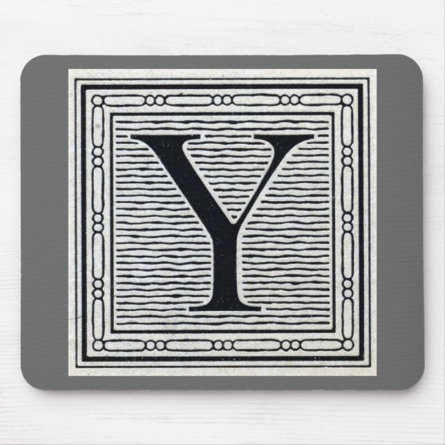 Großbuchstabe "Y" Holzschnitt-Initiale Mousepad (Vorne)