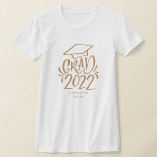 Großbuchstaben 2022 mit Name Gold Cap T - Shirt