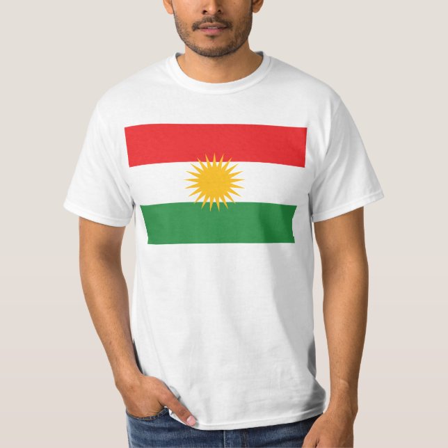 GROSSDRUCK Kurdistan-Flagge T-Shirt (Vorderseite)